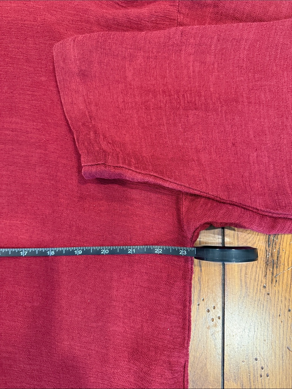 Eileen Fisher Red Linen Cotton Blend Mandarin Collar Frog Closure Jacket Shirt M - Picture 4 of 10